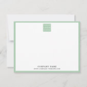 Business Logo Company Name Green Border ノートカード (正面)