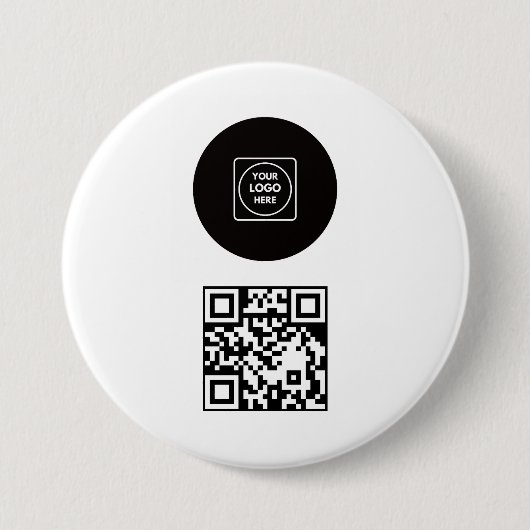 Business Logo Company Promotional QR Code Design 缶バッジ (正面)