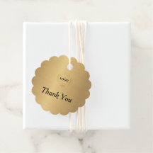 Business Logo Company Scalloped金ゴールドつるラベル