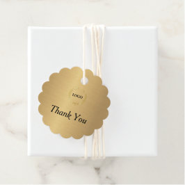 Business Logo Company Scalloped金ゴールドつるラベル フェイバータグ