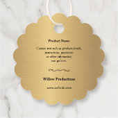 Business Logo Company Scalloped金ゴールドつるラベル フェイバータグ (裏面)