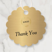 Business Logo Company Scalloped金ゴールドつるラベル フェイバータグ (正面)