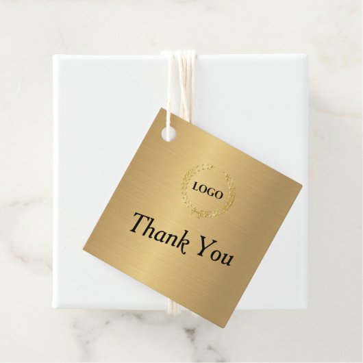 Business Logo Company Square金ゴールドつるラベル フェイバータグ (インサイチュ)