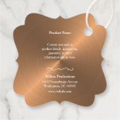 Business Logo Company Thank You Copper つるラベル フェイバータグ (裏面)