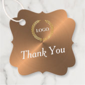 Business Logo Company Thank You Copper つるラベル フェイバータグ (正面)