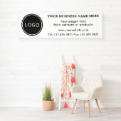 Business Logo Contact Information Simple Editable 横断幕 (インサイチュ)