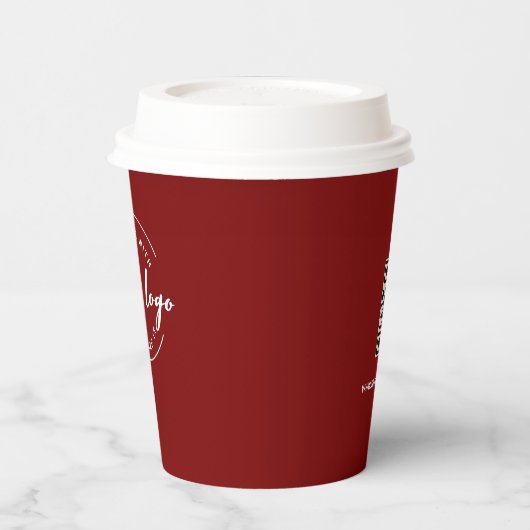 Business Logo Corporate Event Simple Red Custom 紙コップ (左)