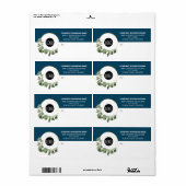 Business Logo Corporate Modern holiday wreath Blue ラベル (フルシート)