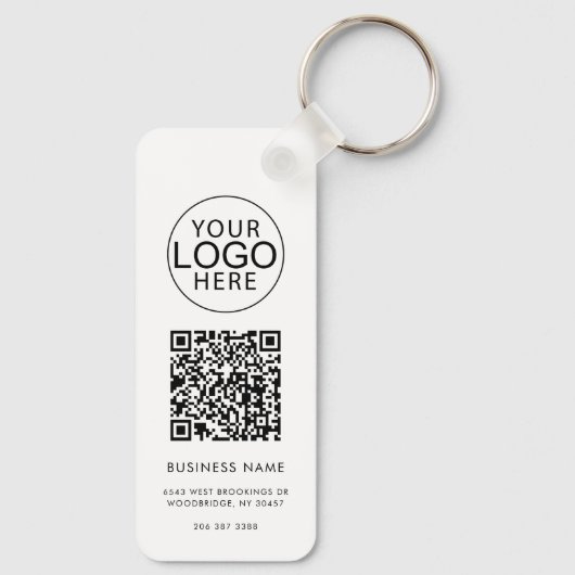 Business Logo Corporate QR Code Promo Custom キーホルダー (裏面)