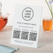 Business Logo Create 3 QR Codes 台座サイン (インサイチュ)
