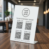 Business Logo Create Your 4 QR Codes 台座サイン