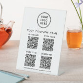 Business Logo Create Your 4 QR Codes 台座サイン (インサイチュ)