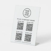 Business Logo Create Your 4 QR Codes 台座サイン (正面)