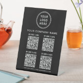 Business Logo Create Your 4 QR Codes Black 台座サイン (インサイチュ)
