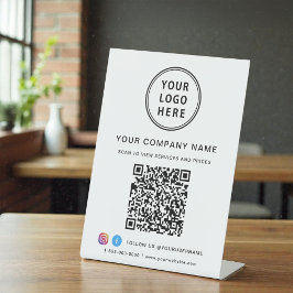 Business Logo Create Your QR Code Social Media 台座サイン