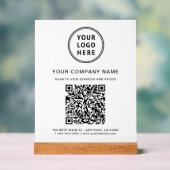Business Logo Create Your QR Code White アクリルサイン (ニュートラル)