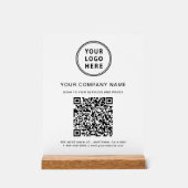 Business Logo Create Your QR Code White アクリルサイン (正面)
