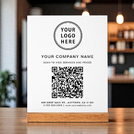 Business Logo Create Your QR Code White アクリルサイン