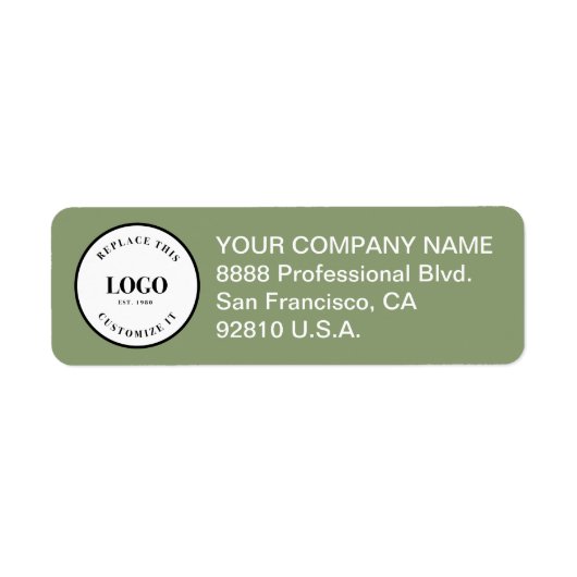 Business logo Custom Corporate Green  ラベル (正面)