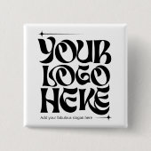 Business Logo Custom Groovy Stars 缶バッジ (正面)