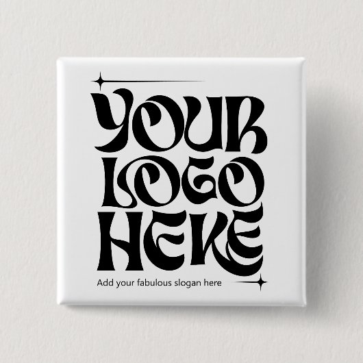 Business Logo Custom Groovy Stars 缶バッジ (正面)