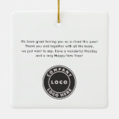 Business Logo Custom Name Christmas Holiday セラミックオーナメント (裏面)