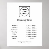 Business Logo | Custom Opening Times Display ポスター (正面)