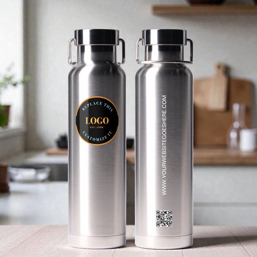 Business logo Custom QR code website professional ウォーターボトル