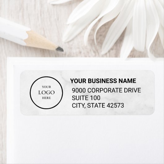 Business Logo Custom Return Address Label ラベル (インサイチュ)