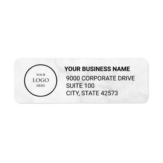 Business Logo Custom Return Address Label ラベル (正面)