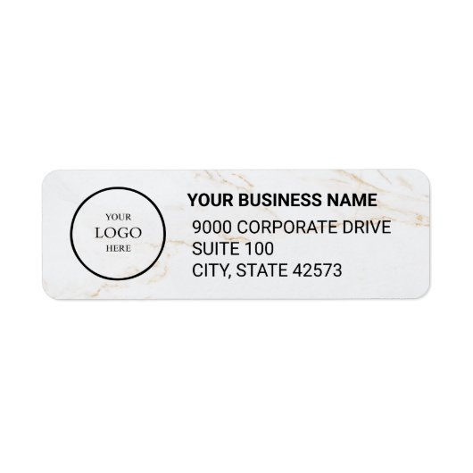 Business Logo Custom Return Address Label ラベル (正面)
