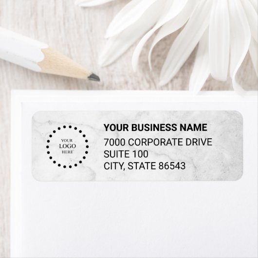 Business Logo Custom Return Address Label ラベル (インサイチュ)