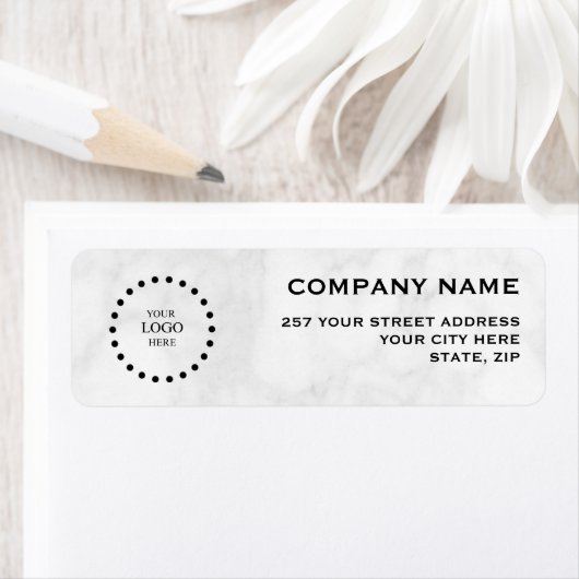 Business Logo Custom Return Address Label ラベル (インサイチュ)