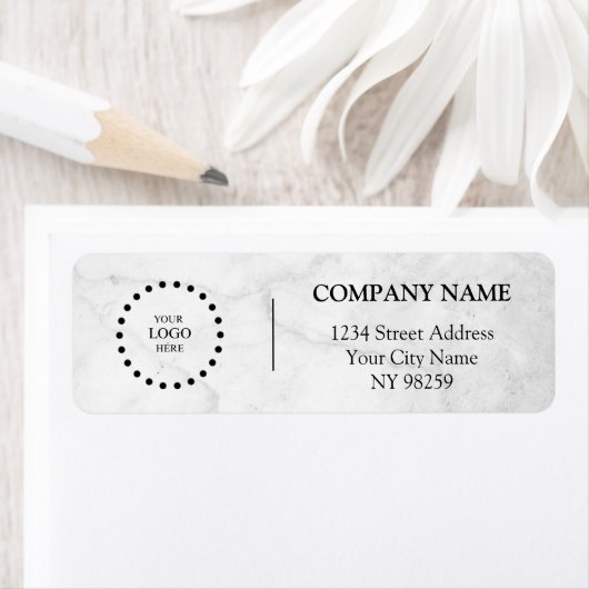 Business Logo Custom Return Address Label ラベル (インサイチュ)
