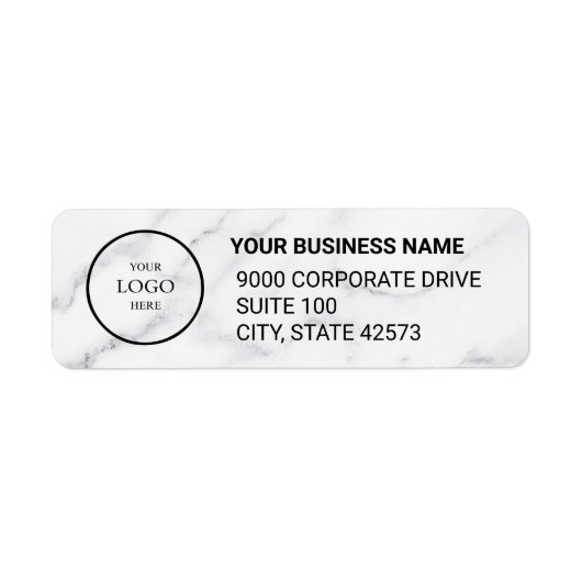 Business Logo Custom Return Address Label ラベル (正面)