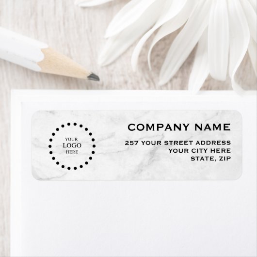 Business Logo Custom Return Address Label ラベル (インサイチュ)
