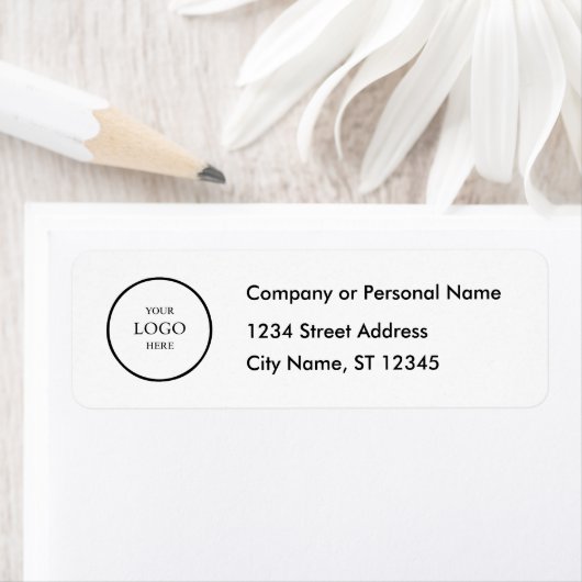 Business Logo Custom Return Address Label ラベル (インサイチュ)
