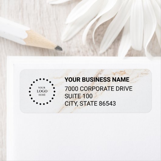 Business Logo Custom Return Address Label ラベル (インサイチュ)