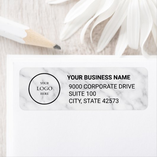 Business Logo Custom Return Address Label ラベル (インサイチュ)