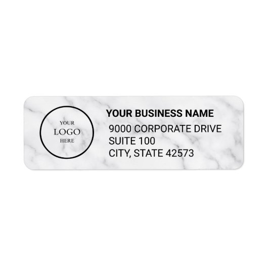 Business Logo Custom Return Address Label ラベル (正面)