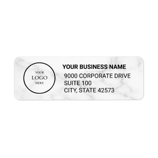 Business Logo Custom Return Address Label ラベル (正面)