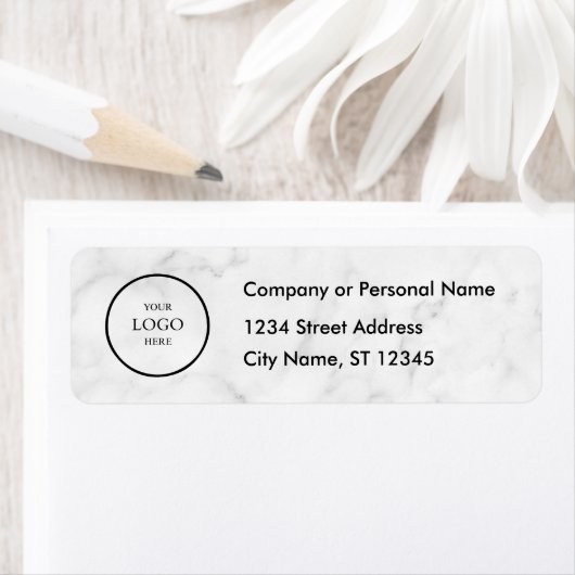 Business Logo Custom Return Address Label ラベル (インサイチュ)