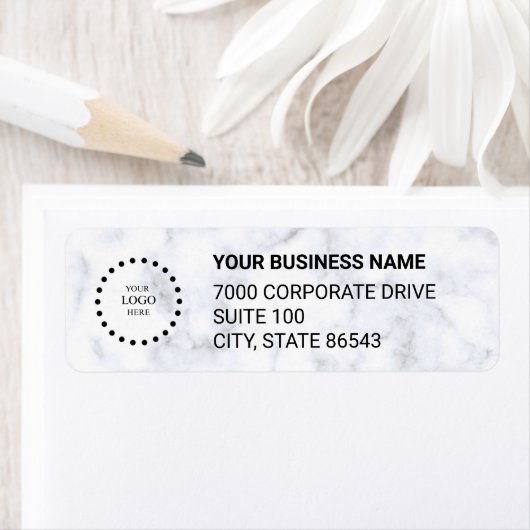 Business Logo Custom Return Address Label ラベル (インサイチュ)