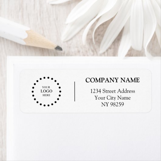 Business Logo Custom Return Address Label ラベル (インサイチュ)