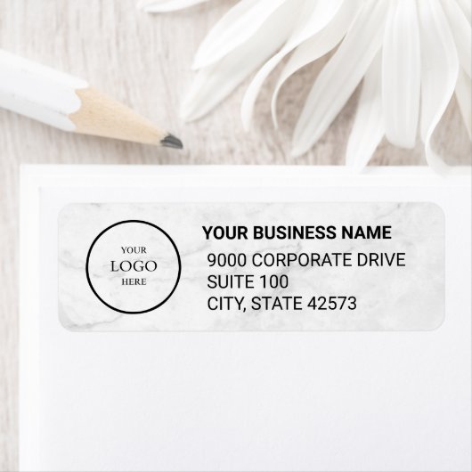 Business Logo Custom Return Address Label ラベル (インサイチュ)