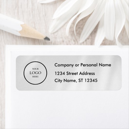 Business Logo Custom Return Address Label ラベル (インサイチュ)