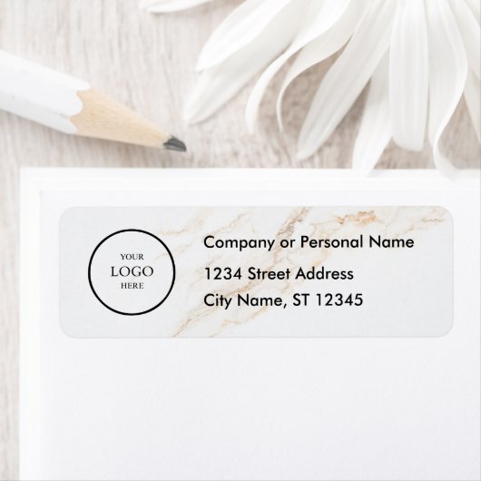 Business Logo Custom Return Address Label ラベル (インサイチュ)