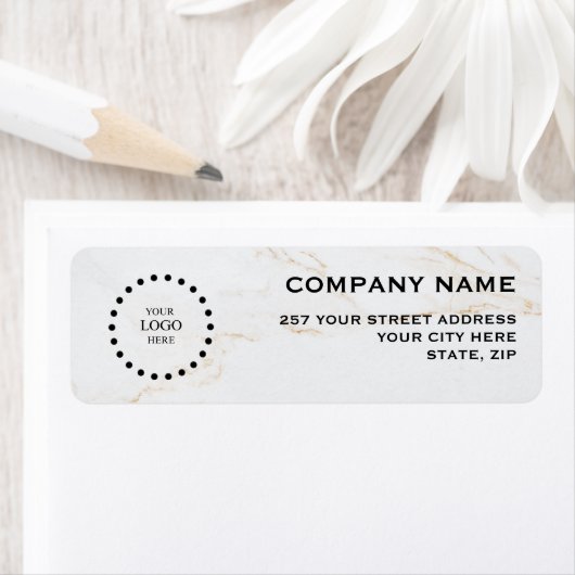 Business Logo Custom Return Address Label ラベル (インサイチュ)