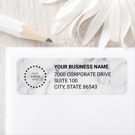 Business Logo Custom Return Address Label ラベル (インサイチュ)