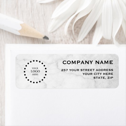 Business Logo Custom Return Address Label ラベル (インサイチュ)